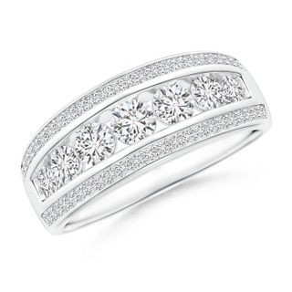 3.5mm HSI2 Cascading Diamond Triple-Row Anniversary Band in White Gold