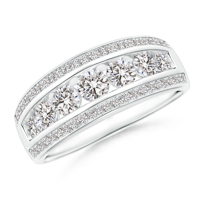 3.5mm IJI1I2 Cascading Diamond Triple-Row Anniversary Band in P950 Platinum 