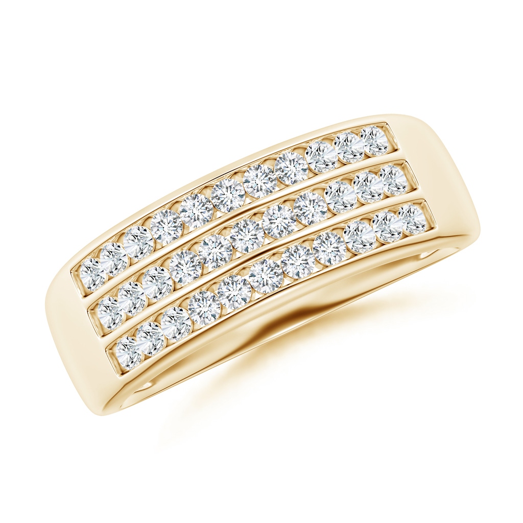 1.55mm GVS2 Channel-Set Diamond Triple Row Anniversary Band in Yellow Gold