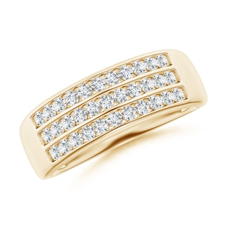 1.55mm GVS2 Channel-Set Diamond Triple Row Anniversary Band in Yellow Gold