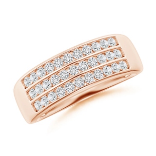 1.55mm HSI2 Channel-Set Diamond Triple Row Anniversary Band in Rose Gold