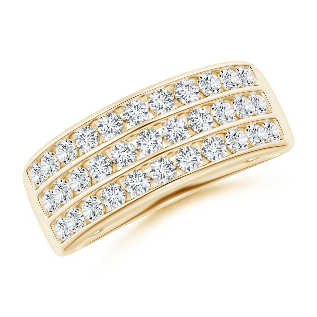 1.9mm GVS2 Channel-Set Diamond Triple Row Anniversary Band in Yellow Gold 