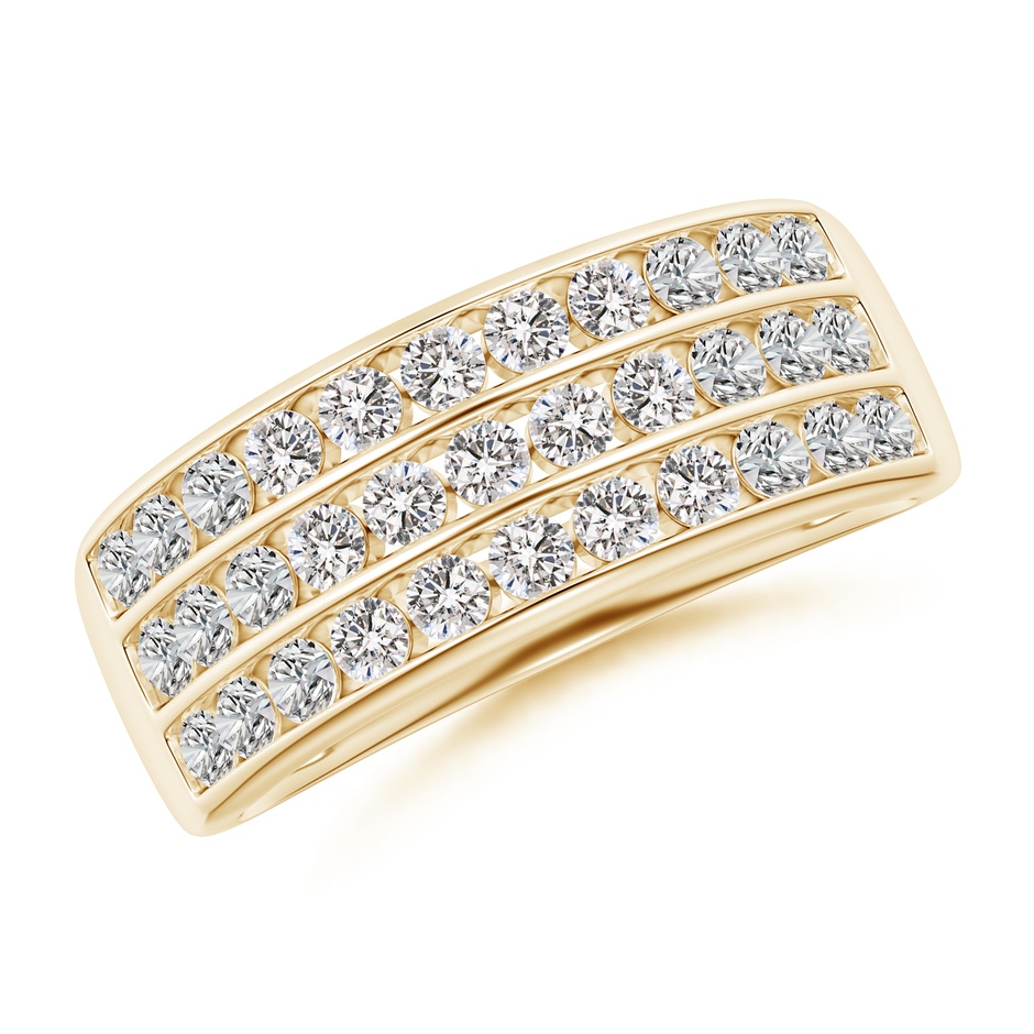 1.9mm IJI1I2 Channel-Set Diamond Triple Row Anniversary Band in 10K Yellow Gold 