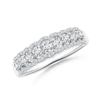 Five Stone Amethyst and Diamond Wedding Ring | Angara