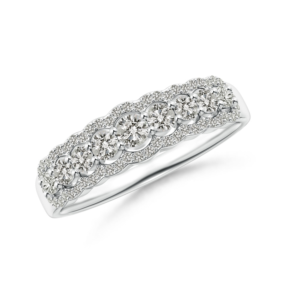 2.6mm KI3 Scalloped-Edge Diamond Nine Stone Anniversary Band in White Gold 