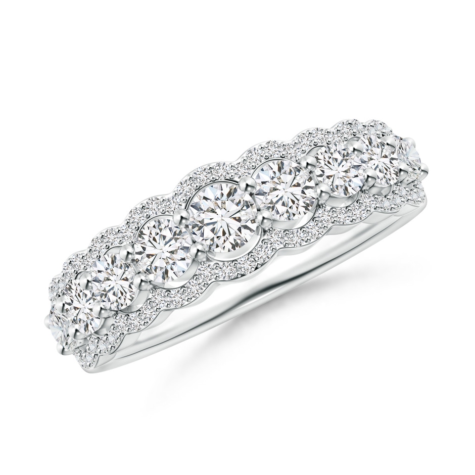 3.3mm HSI2 Scalloped-Edge Diamond Nine Stone Anniversary Band in P950 Platinum 