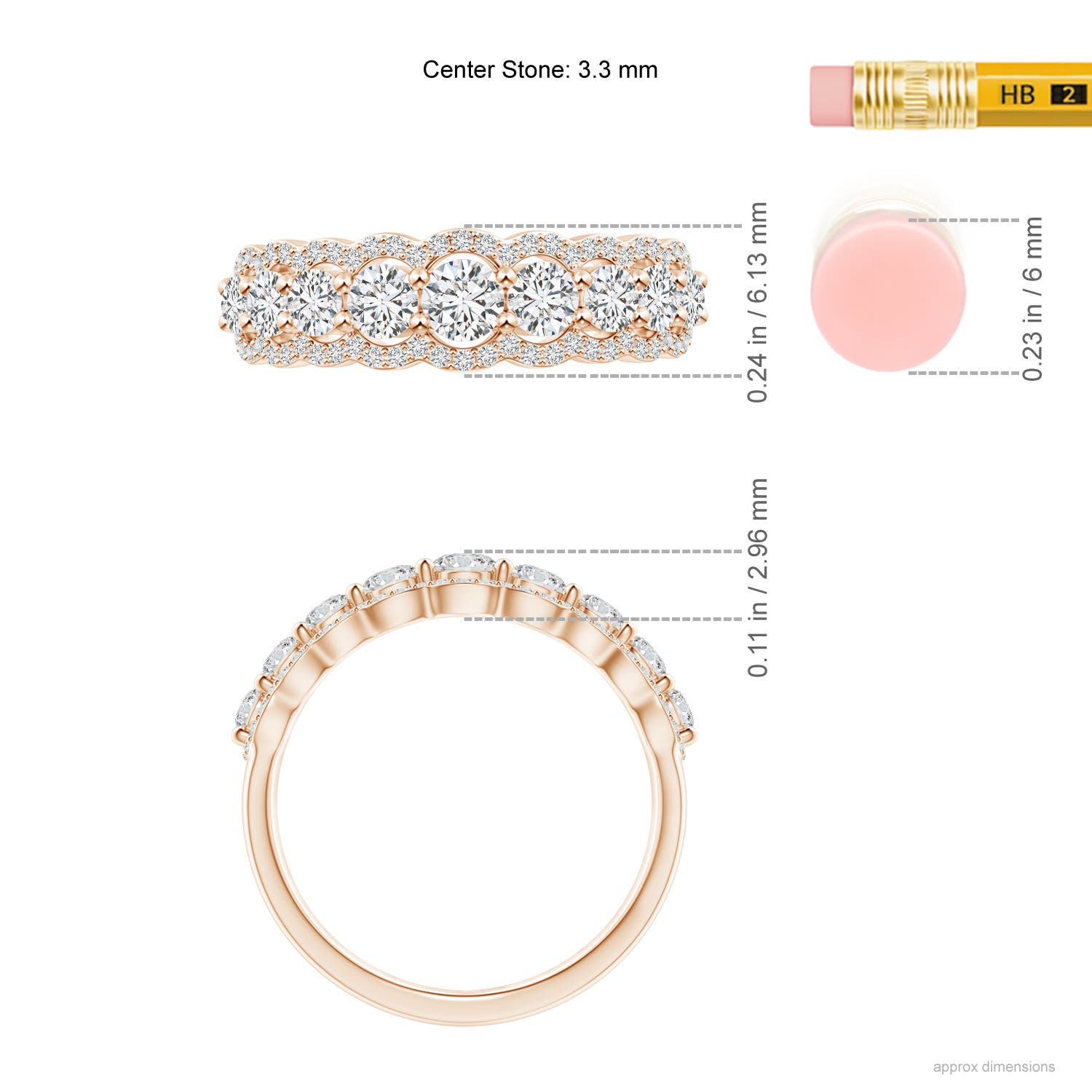 H, SI2 / 1.02 CT / 14 KT Rose Gold