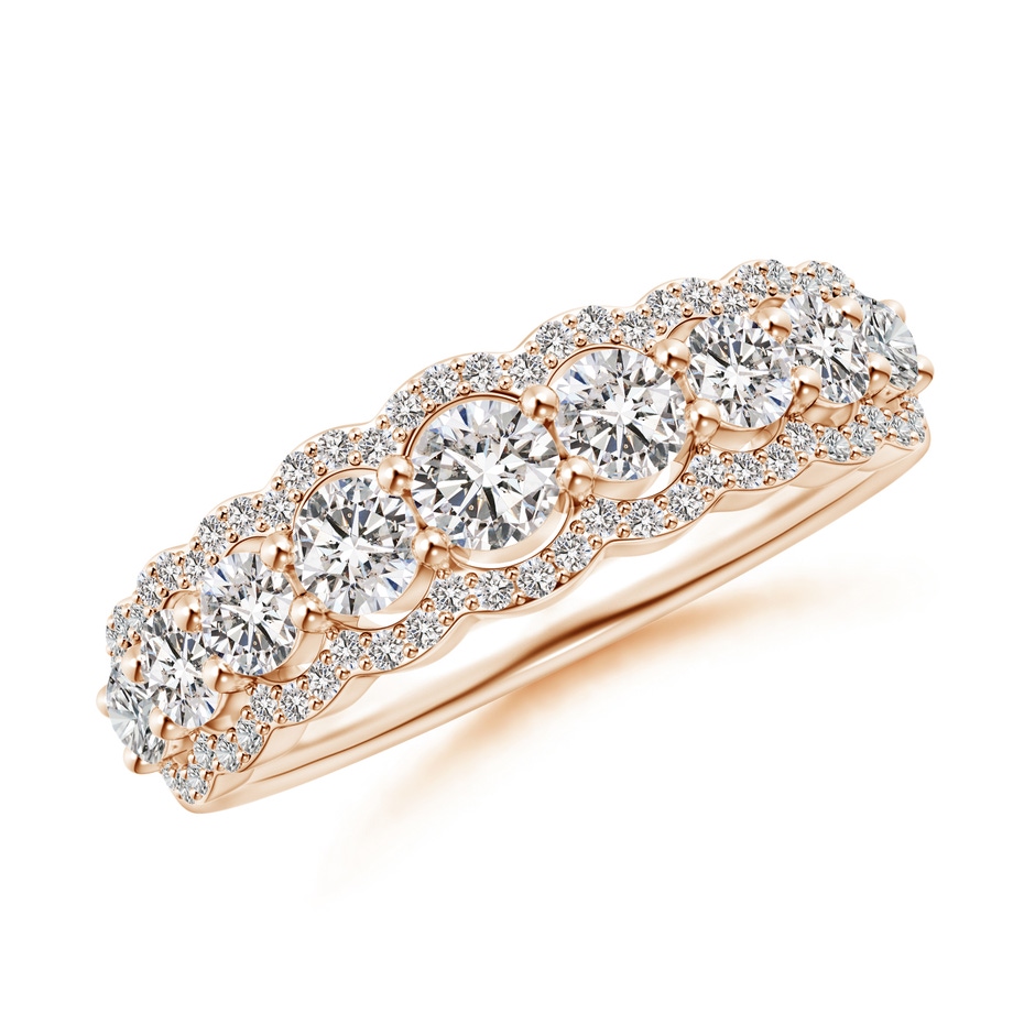3.3mm IJI1I2 Scalloped-Edge Diamond Nine Stone Anniversary Band in Rose Gold 