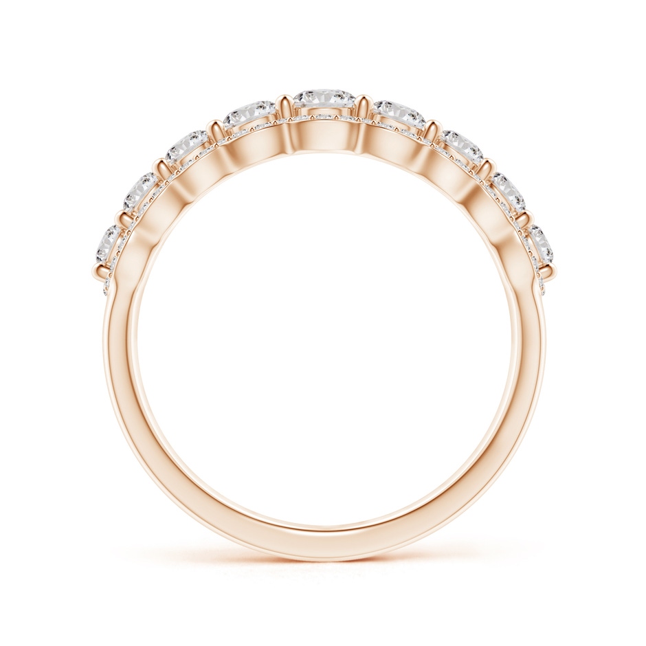 3.3mm IJI1I2 Scalloped-Edge Diamond Nine Stone Anniversary Band in Rose Gold side-1