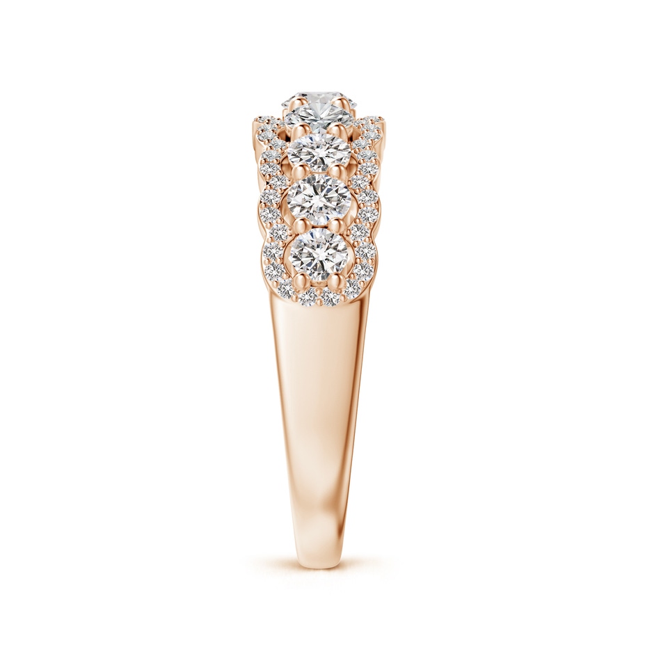 3.3mm IJI1I2 Scalloped-Edge Diamond Nine Stone Anniversary Band in Rose Gold side-2