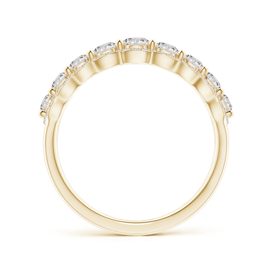 3.3mm IJI1I2 Scalloped-Edge Diamond Nine Stone Anniversary Band in Yellow Gold side-1