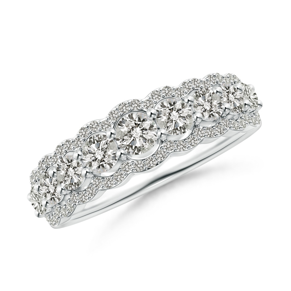 3.3mm KI3 Scalloped-Edge Diamond Nine Stone Anniversary Band in P950 Platinum 