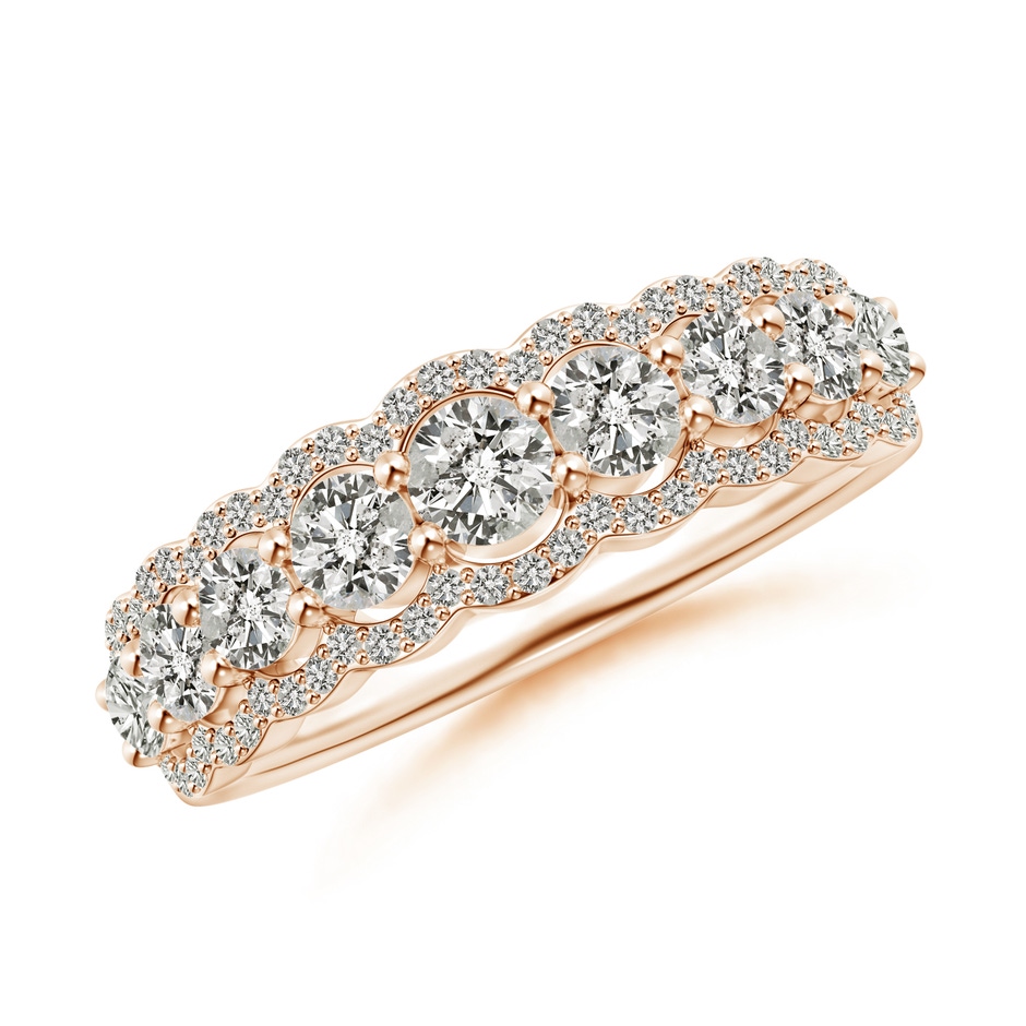 3.3mm KI3 Scalloped-Edge Diamond Nine Stone Anniversary Band in Rose Gold 