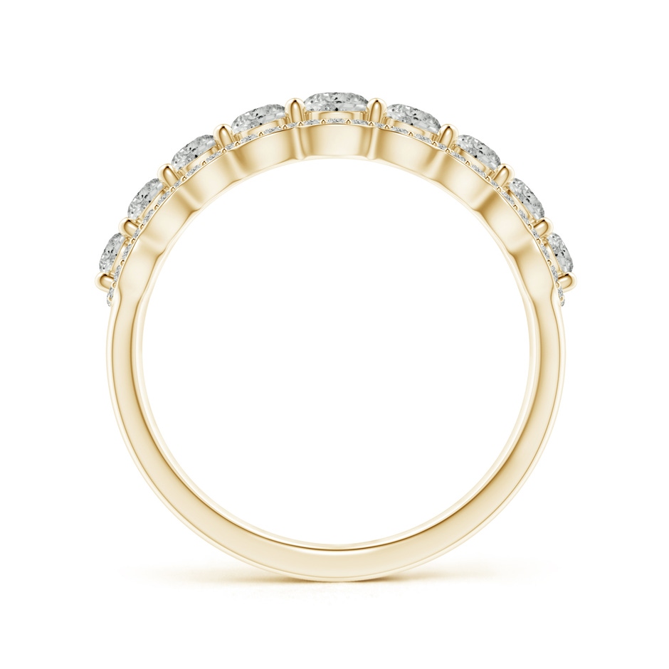 3.3mm KI3 Scalloped-Edge Diamond Nine Stone Anniversary Band in Yellow Gold side-1