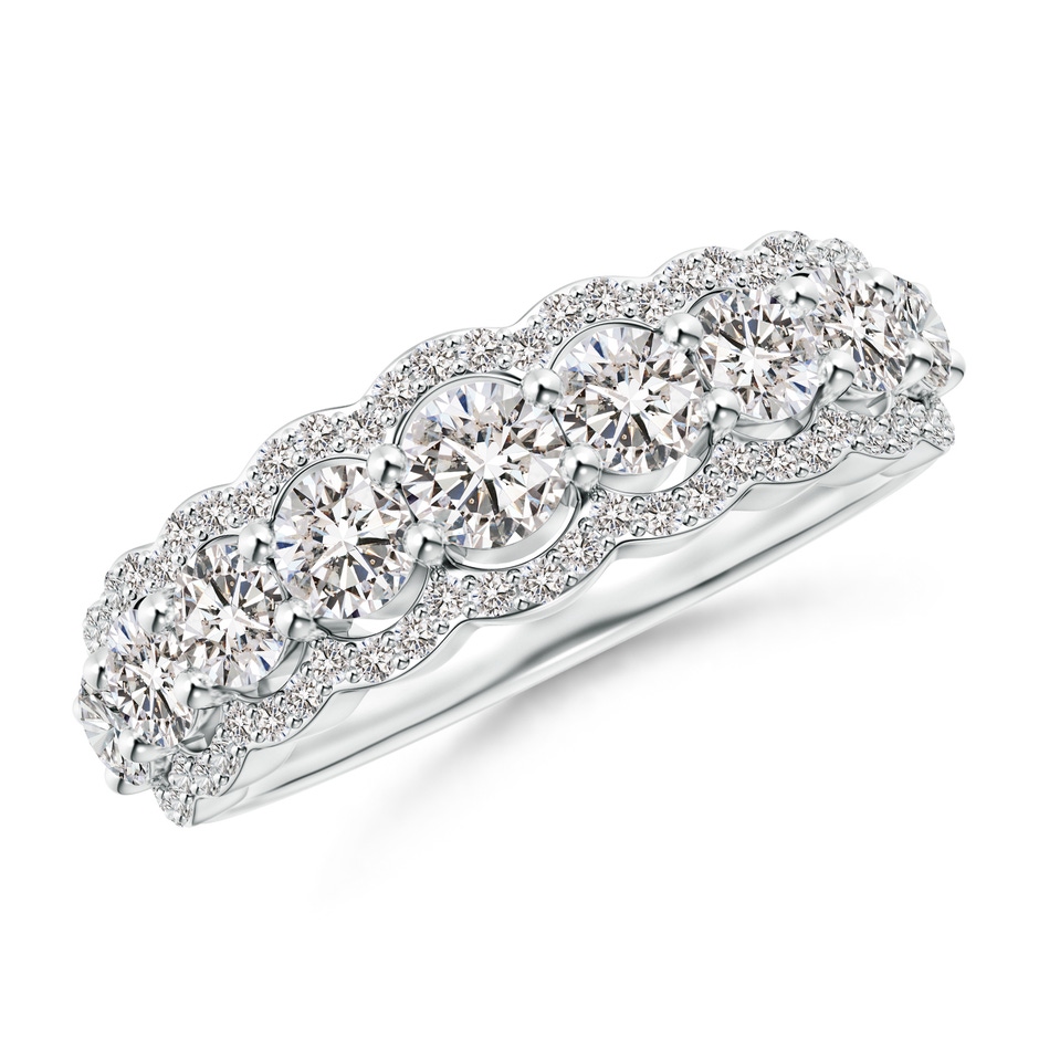 3.7mm IJI1I2 Scalloped-Edge Diamond Nine Stone Anniversary Band in White Gold 
