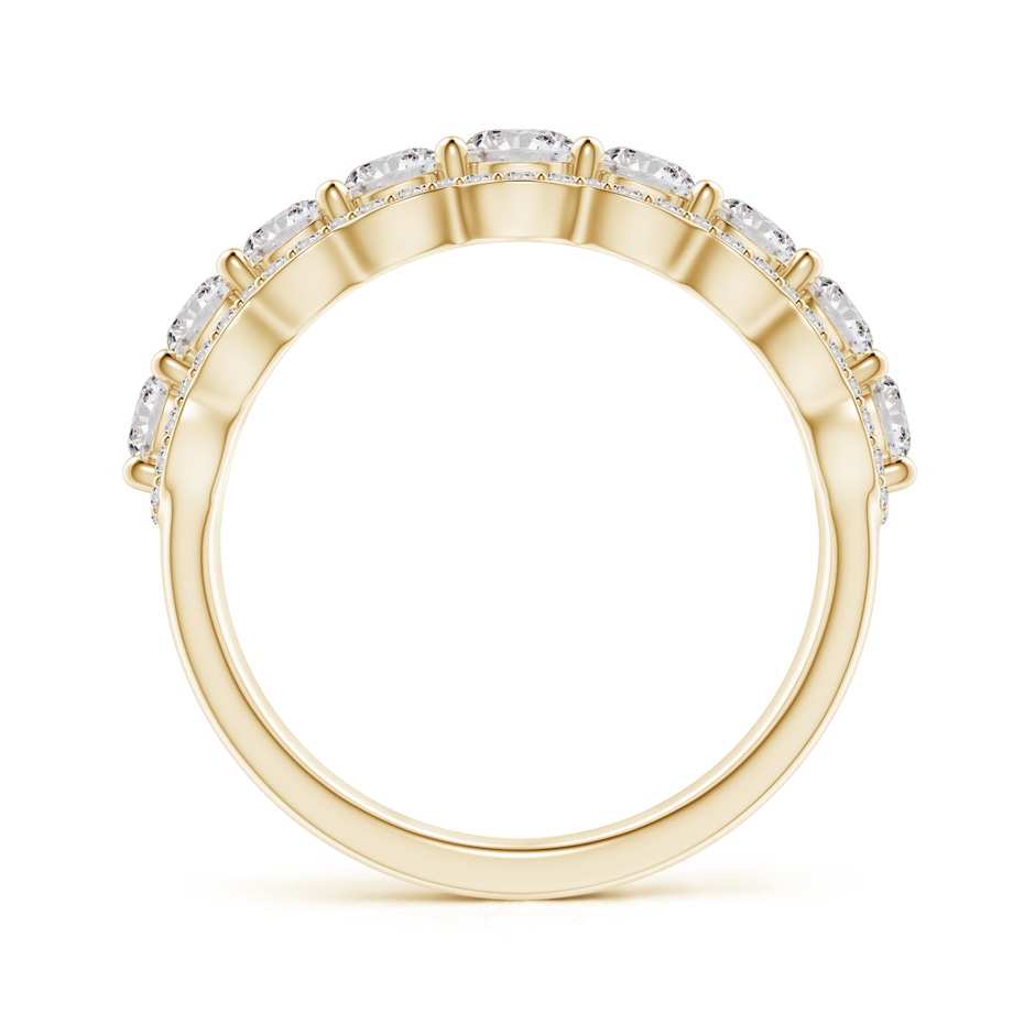 3.7mm IJI1I2 Scalloped-Edge Diamond Nine Stone Anniversary Band in Yellow Gold side-1