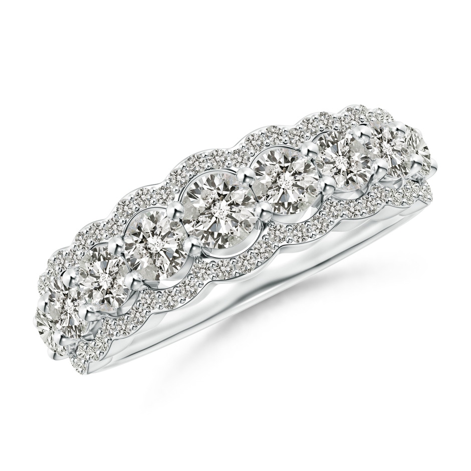 3.7mm KI3 Scalloped-Edge Diamond Nine Stone Anniversary Band in White Gold 