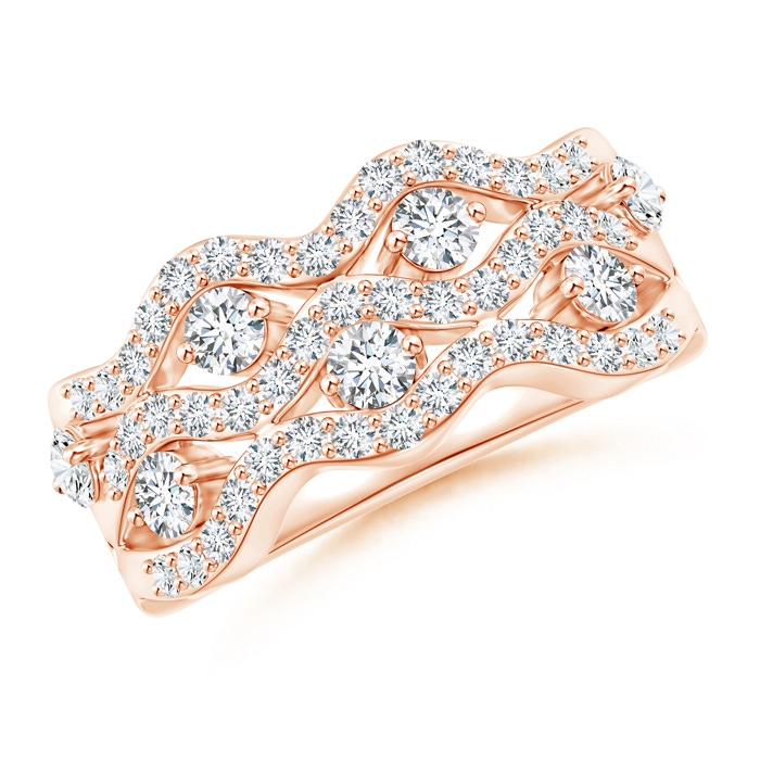 2.7mm GVS2 Triple Wave Diamond Wide Anniversary Band in Rose Gold 