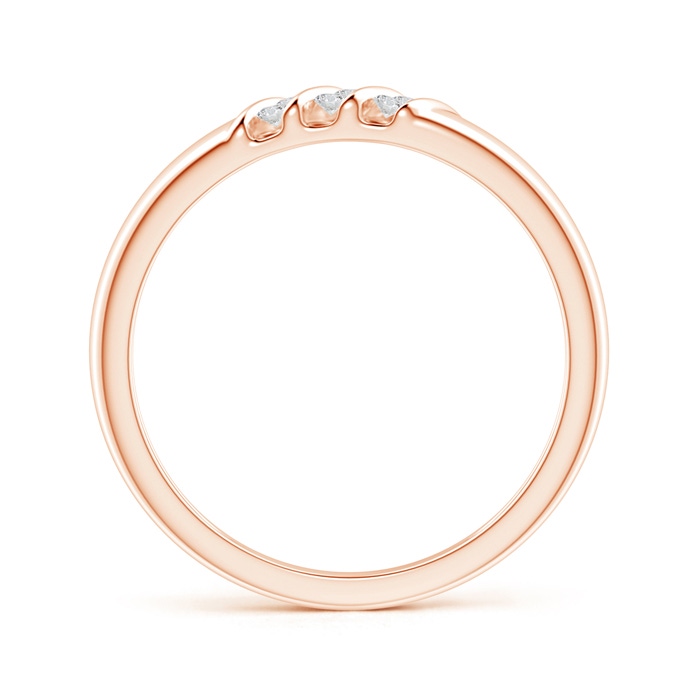 1.4mm HSI2 Triple Grooved Diagonal Diamond Women's Wedding Band in 10K Rose Gold product image