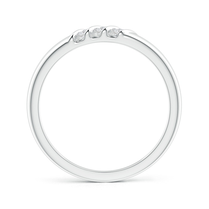1.4mm HSI2 Triple Grooved Diagonal Diamond Women's Wedding Band in White Gold product image