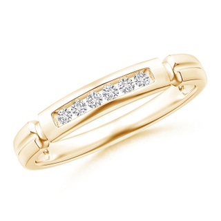 1.55mm HSI2 Incised Channel-Set Diamond Half Eternity Women's Wedding Band in Yellow Gold