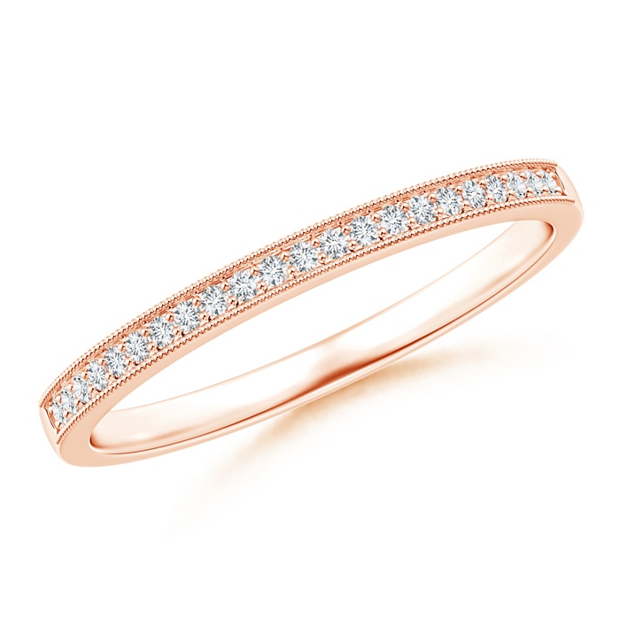 1mm GVS2 Pavé-Set Diamond Half Eternity Wedding Band for Her in Rose Gold 