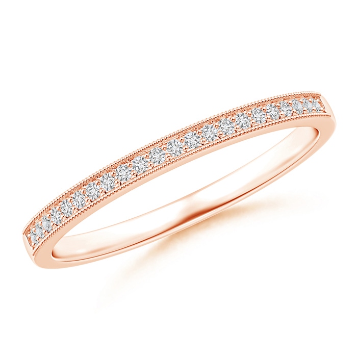 1mm HSI2 Pavé-Set Diamond Half Eternity Wedding Band for Her in Rose Gold 