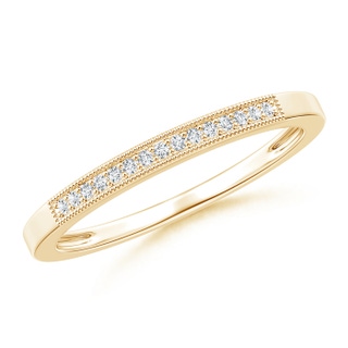 1mm GVS2 Milgrain-Edged Pavé Set Diamond Half Eternity Women's Wedding Band in Yellow Gold