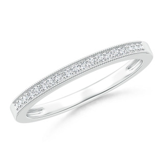 1.1mm GVS2 Milgrain-Edged Diamond Half Eternity Women's Wedding Band in P950 Platinum