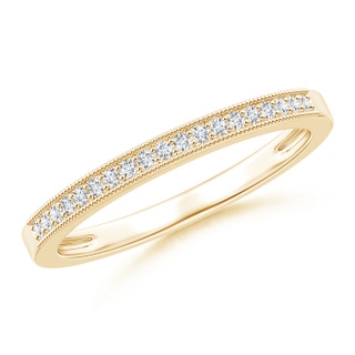 1.1mm GVS2 Milgrain-Edged Diamond Half Eternity Women's Wedding Band in Yellow Gold