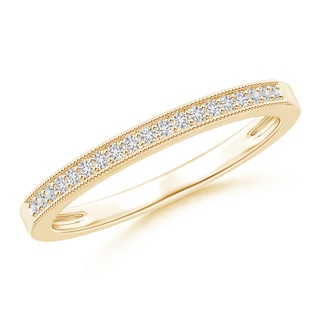 1.1mm HSI2 Milgrain-Edged Diamond Half Eternity Women's Wedding Band in Yellow Gold