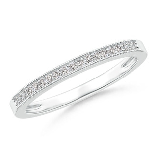 1.1mm IJI1I2 Milgrain-Edged Diamond Half Eternity Women's Wedding Band in White Gold