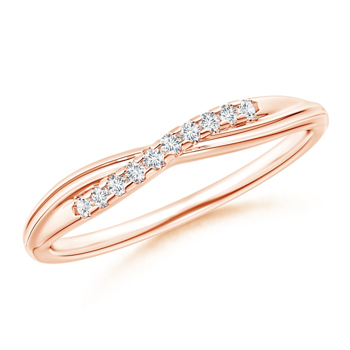1.25mm GVS2 Criss Cross Diamond Wedding Band for Her in Rose Gold
