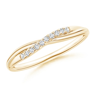 1.25mm GVS2 Criss Cross Diamond Wedding Band for Her in Yellow Gold