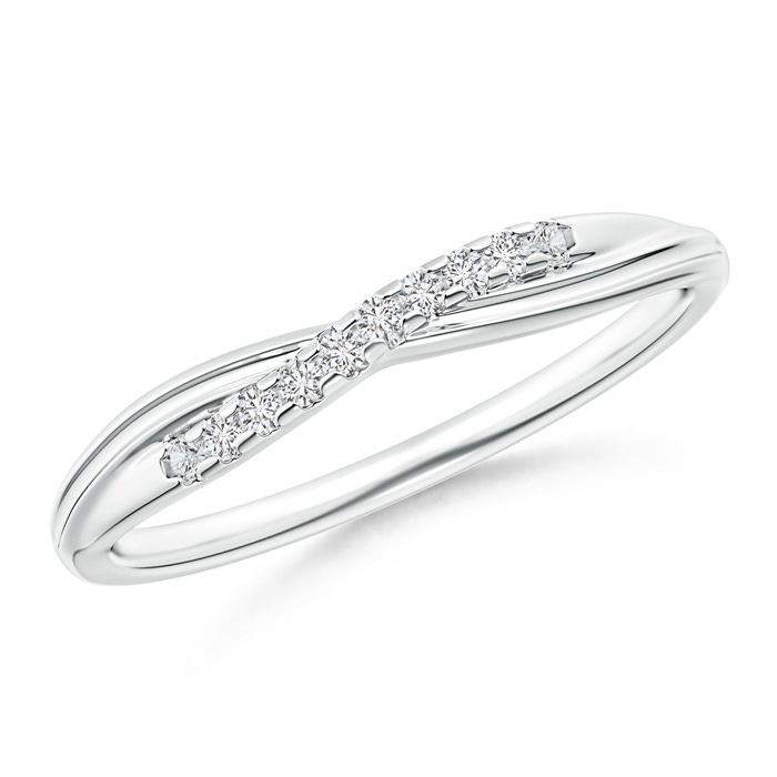 1.25mm HSI2 Criss Cross Diamond Wedding Band for Her in White Gold