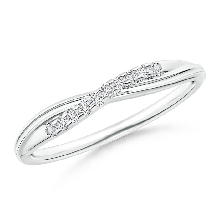 1.25mm HSI2 Criss Cross Diamond Wedding Band for Her in White Gold 