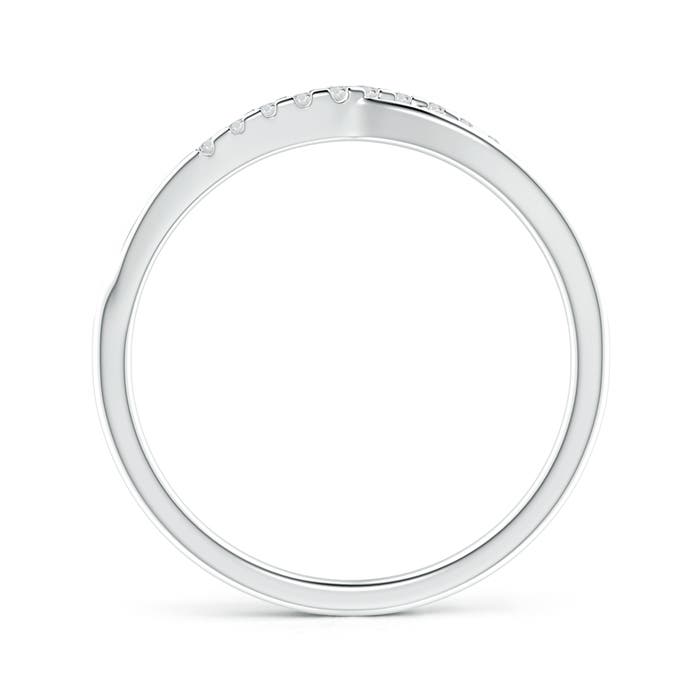 1.25mm HSI2 Criss Cross Diamond Wedding Band for Her in White Gold - side 1
