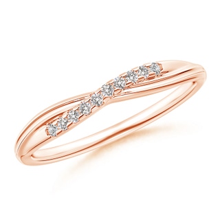 1.25mm IJI1I2 Criss Cross Diamond Wedding Band for Her in 10K Rose Gold