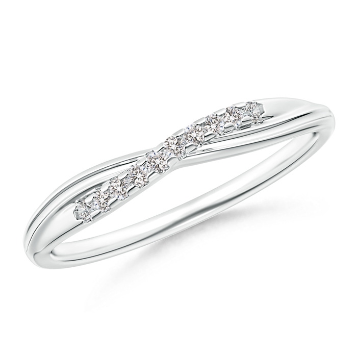 1.25mm IJI1I2 Criss Cross Diamond Wedding Band for Her in P950 Platinum 