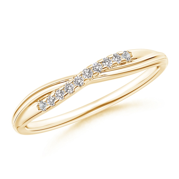 1.25mm IJI1I2 Criss Cross Diamond Wedding Band for Her in Yellow Gold 