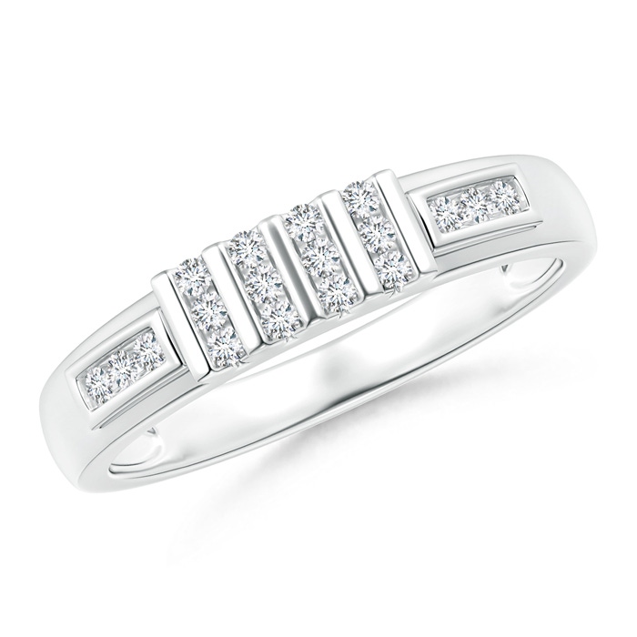 1.25mm GVS2 Channel-Set Multiple Bar Diamond Women's Wedding Band in White Gold 