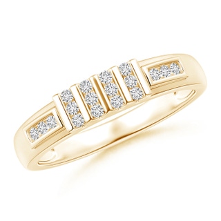 1.25mm HSI2 Channel-Set Multiple Bar Diamond Women's Wedding Band in Yellow Gold