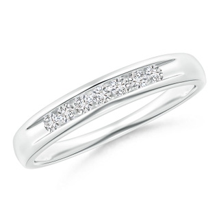 1.8mm HSI2 Channel Grooved Classic Diamond Women's Wedding Band in White Gold