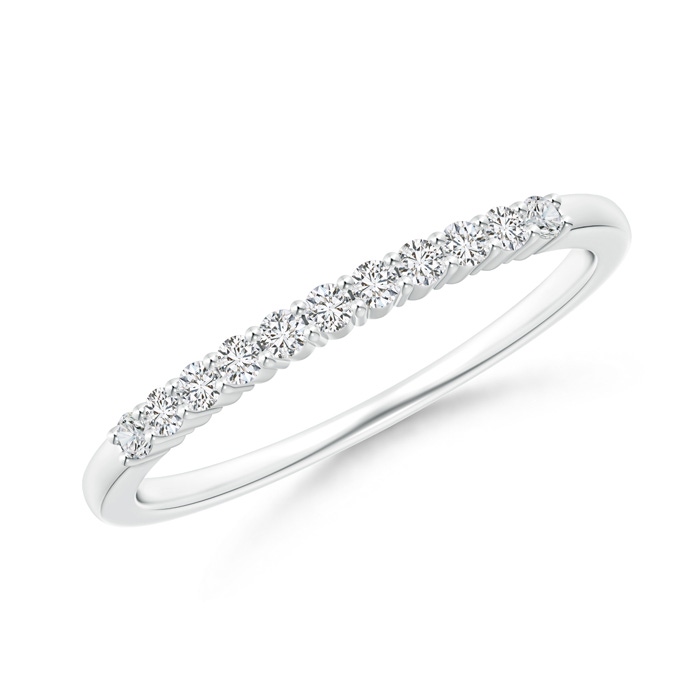 1.5mm HSI2 Eleven Stone Shared Prong-Set Diamond Wedding Band in White Gold 