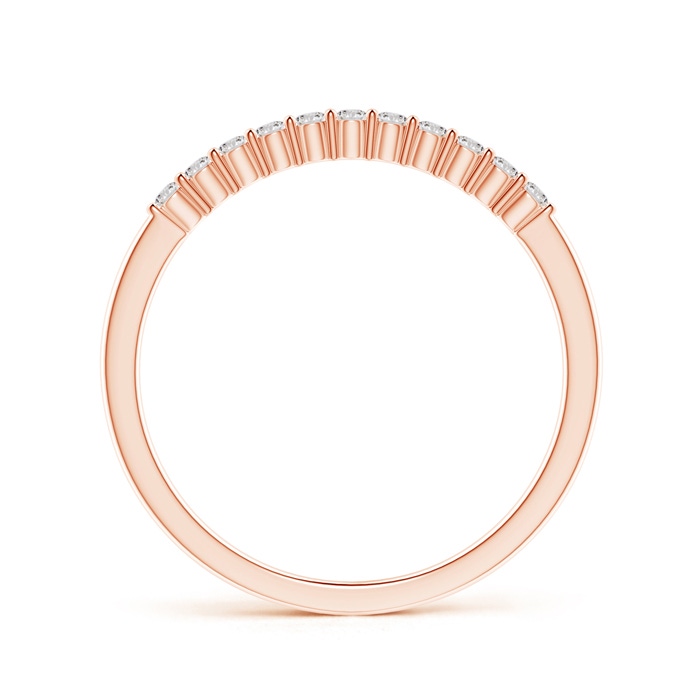 1.5mm IJI1I2 Eleven Stone Shared Prong-Set Diamond Wedding Band in Rose Gold side-1