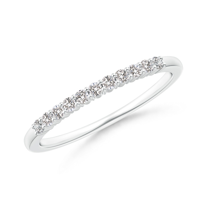 1.5mm IJI1I2 Eleven Stone Shared Prong-Set Diamond Wedding Band in White Gold 
