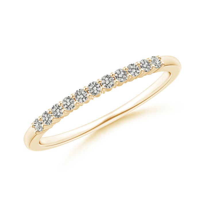 1.5mm KI3 Eleven Stone Shared Prong-Set Diamond Wedding Band in Yellow Gold