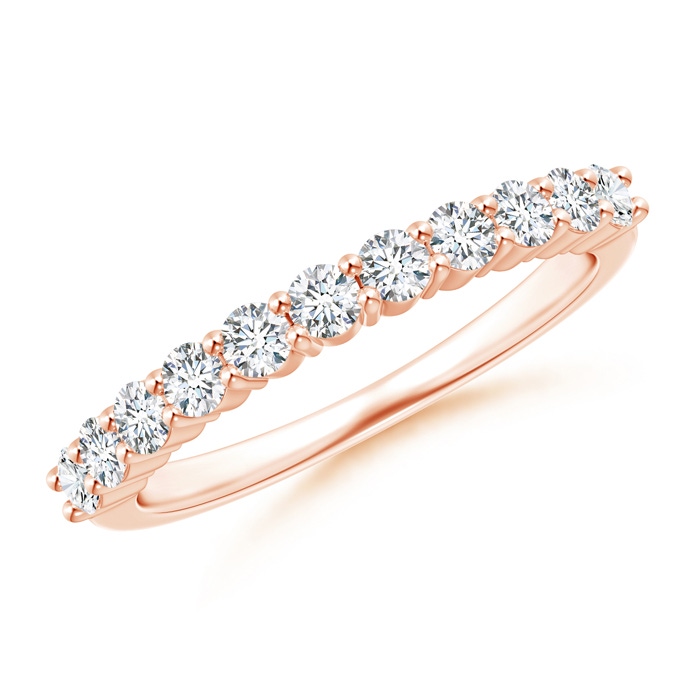 2.3mm GVS2 Eleven Stone Shared Prong-Set Diamond Wedding Band in Rose Gold 