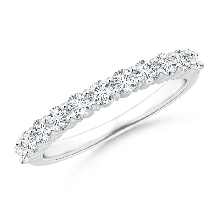 2.5mm GVS2 Eleven Stone Shared Prong-Set Diamond Wedding Band in White Gold 