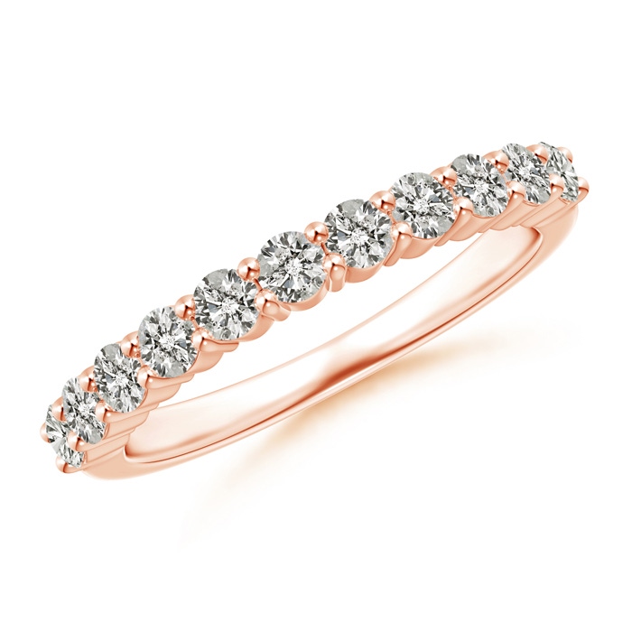 2.5mm KI3 Eleven Stone Shared Prong-Set Diamond Wedding Band in Rose Gold 